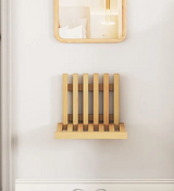 Ultra-Narrow Folding Wall Bench – Drill-Free Solid Bamboo Entryway Stool | Space-Saving Nordic Design