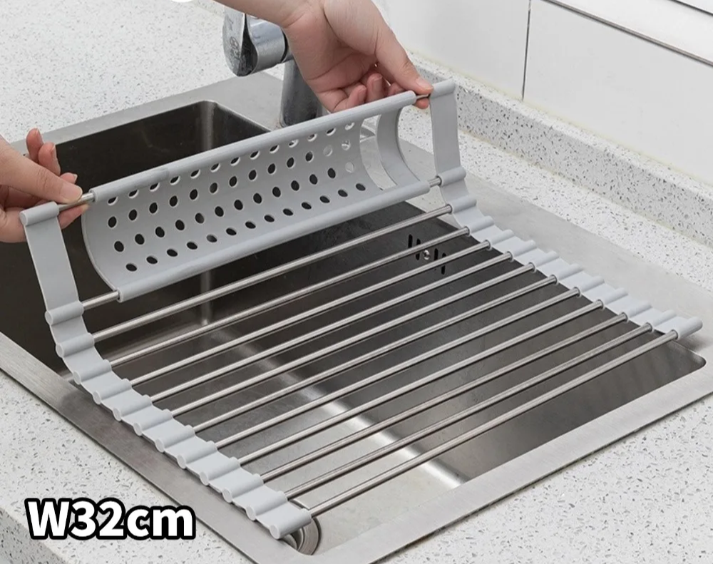 FoldRack – Foldable Stainless Steel Dish Drying Rack for Compact & Modern Kitchens