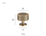 Nurlin Solid Brass Furniture Knobs – Art Deco Line Design in Gold, Silver, Bronze & Black