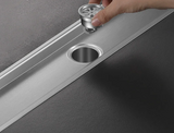 LuxDrain Invisible Gold Shower Floor Drain – 5.5-Inch 304 Stainless Steel Tile-In Drain with Odor Trap
