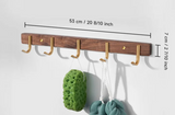 SARIHOSY Black Wooden Wall Rack Modern Wall Hooks for Bathroom, Kitchen, Bedroom & Hallway