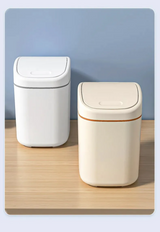 CleanBox Mini Desk Trash Can – Compact Plastic Waste Bin with Swing Lid for Office & Home