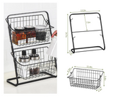 StackEase – Double-Tier Metal Fruit Basket & Removable Storage Rack