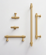 NurlinLux Solid Brass T-Bar Handles – French-Style Luxury Knobs for Cabinets, Drawers & Doors