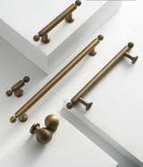 BrassElegance Solid Brass Antique T-Bar Cabinet Handle – Vintage American Furniture Pull