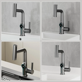 Digital Temperature Display Waterfall Bathroom Sink Faucet with Adjustable Spout Mixer