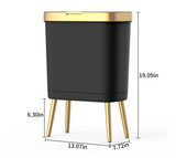 GoldenSlim Modern Trash Can with Lid – Sleek Bin for Bedroom, Bathroom & Kitchen