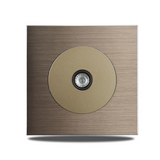 EU Wall Power Outlet Brushed Brown Aluminum – Schuko Socket with USB & RJ45 Port | 16A 250V | Flush Mount Modern Plate