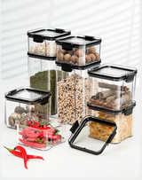 ClearFresh Airtight Storage Jars Set – Large Kitchen Grain Containers | Moisture Proof Acrylic Canisters | Modern Pantry Organizer