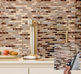 Golden Mosaic Luxe – Peel & Stick Wall Tiles | Elegant Gold 3D Mosaic, Waterproof