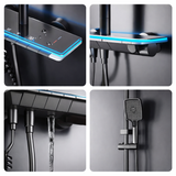 Modern Shower System with Temperature Display and Ambient Lighting – Adjustable Stainless Steel Bathroom Set