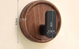 Nurlin Walnut Wood Wall Hook – Black Coat Hook for Keys, Jackets, Towels & Bathroom | No Drilling Required