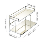 MetaRack Double-Tier Metal Storage Rack – Organizer for Kitchen, Bathroom & Office