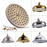 POIQIHY Rainfall Shower Head Antique Brass Gold – Round Fixed Showerhead | Wall Mounted | Spa-Like Water Flow