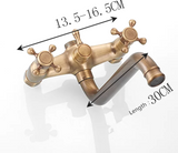 ZGRK Luxe Retro Shower Faucet Set – Wall-Mounted Brass Mixer with Handheld Shower & Extended Spout | Classic Design