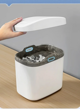 CleanBox Mini Desk Trash Can – Compact Plastic Waste Bin with Swing Lid for Office & Home