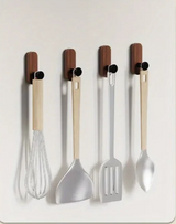 NordicWood Wall Hooks – Walnut Wood, Self-Adhesive & Multifunctional (2 or 5 Pieces)