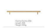 Nurlin T-Bar Brass Handle – Extra Long & Modern for Cabinets, Drawers & Refrigerators