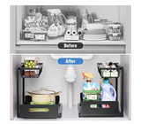 AquaStor Reinforced Sink Storage Rack – Double-Layer Extendable Kitchen Organizer
