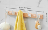 SARIHOSY Black Wooden Wall Rack Modern Wall Hooks for Bathroom, Kitchen, Bedroom & Hallway