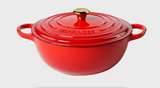 ChefMax 5-Quart Enameled Cast Iron Dutch Oven – Induction-Ready, Non-Stick, Multi-Purpose Cooking Pot (Black / Red)
