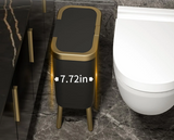 GoldenSlim Modern Trash Can with Lid – Sleek Bin for Bedroom, Bathroom & Kitchen