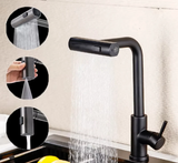 Modern Pull-Down Kitchen Faucet with 360° Swivel and Waterfall Spray Finish