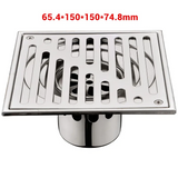 TileFlow Square Invisible Shower Floor Drain – 304 Stainless Steel Tile-In Drain Cover with Odor Trap