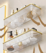 ClearSpace Acrylic Corner Shelf – Drill-Free Wall Organizer for Bathroom, Makeup & Shampoo