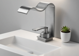 Elegant Gold Bathroom Sink Faucet with Waterfall Flow and Single Handle Control
