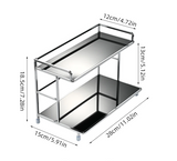 MetaRack Double-Tier Metal Storage Rack – Organizer for Kitchen, Bathroom & Office