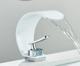 Sleek Waterfall Bathroom Faucet with Single Handle – Modern Brass Basin Mixer for Hot and Cold Water