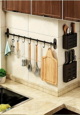 CookEase Kitchen Wall Rack – Multifunctional Organizer for Lids, Spatulas & Kitchen Utensils