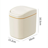 CleanBox Mini Desk Trash Can – Compact Plastic Waste Bin with Swing Lid for Office & Home