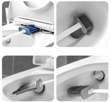 FlexiClean Silicone Toilet Brush Set – Flat Head, Flexible & Hygienic | Wall-Mount for Bathroom & Toilet