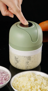 PowerChop Mini USB Electric Food Chopper – Cordless Garlic & Veggie Mincer (3.4 oz / 8.5 oz)