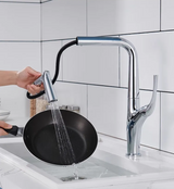 AquaLuxe – Luxury Pull-Out Kitchen Faucet | Brushed Gold & Black