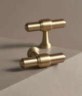 NurlinLux Solid Brass T-Bar Handles – French-Style Luxury Knobs for Cabinets, Drawers & Doors