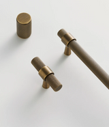Nurlin Solid Brass T-Bar Handle – Art Deco Retro Furniture Pull, Antique Industrial Style