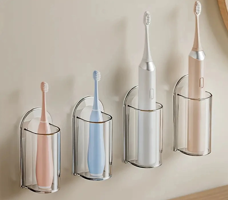 StickMount Toothbrush Holder – Wall-Mounted Organizer for Electric & Manual Toothbrushes | Drill-Free &Space-Saving