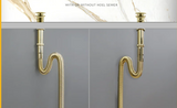 FlexiDrain Universal Pop-Up Sink Drain – Telescopic Anti-Odor Brass Drain & Trap Set for Kitchen & Bathroom