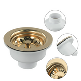 Aurelio Premium Gold Stainless Steel Sink Strainer – 4.5-inch Drain Stopper for Kitchen & Bathroom