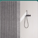 Magneto Foldable Shower Curtain – Magnetic Hem, Waterproof Linen-Style Design with Hooks
