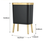 GoldenSlim Modern Trash Can with Lid – Sleek Bin for Bedroom, Bathroom & Kitchen