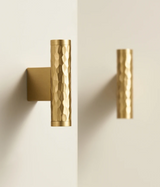 ForgeLuxe Handcrafted Solid Brass Cabinet Handle – Hammered Finish in Matte Gold & Antique Bronze (5.04 in)