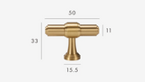 NurlinLux Solid Brass T-Bar Handles – French-Style Luxury Knobs for Cabinets, Drawers & Doors