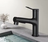 Pull-Out Bathroom Sink Faucet with Oral Rinse Function and Hot Cold Mixer