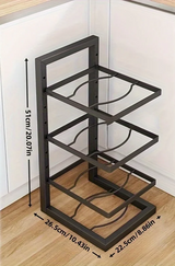 FlexiRack Pro – Adjustable Pot & Pan Organizer Rack in Stainless Steel
