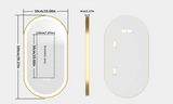 Luvodi Luxury Oval LED Bathroom Mirror – Gold Aluminum Frame with Anti-Fog Function (32×20 in)