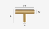 Nurlin T-Bar Brass Handle – Extra Long & Modern for Cabinets, Drawers & Refrigerators